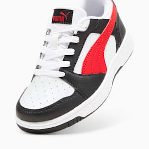 tenis deportivos Infantiles Rebound V6 Lo, PUMA White-For All Time Red-PUMA Black, extralarge