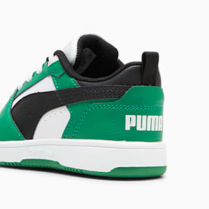 Rebound V6 Lo Kids' Sneakers, PUMA White-PUMA Black-Archive Green, extralarge-GBR
