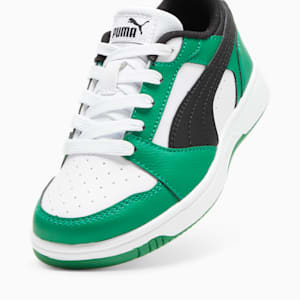 Rebound V6 Lo Kids' Sneakers, PUMA White-PUMA Black-Archive Green, extralarge-GBR