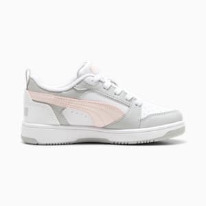 Rebound V6 Lo Kids' Sneakers, PUMA White-Frosty Pink-Ash Gray, extralarge-GBR