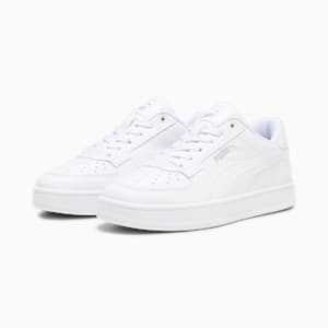 PUMA Caven 2.0 Big Kids' Sneakers, PUMA White-PUMA Silver-PUMA Black, extralarge