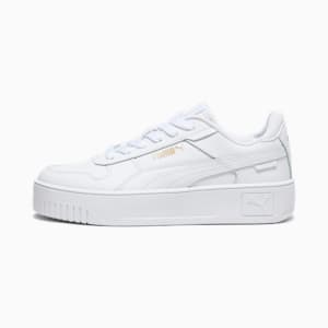 Carina Street Big Kids' Sneakers, PUMA White-PUMA White-PUMA Gold, extralarge