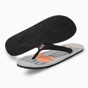 PUMA Logo Men's Flip-Flops, Limestone-QUIET SHADE-PUMA Black, extralarge-IND