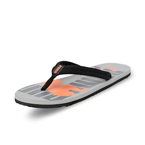 PUMA Logo Men's Flip-Flops, Limestone-QUIET SHADE-PUMA Black, extralarge-IND