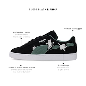 PUMA x RIPNDIP Suede Unisex Sneakers, PUMA Black-Eucalyptus, extralarge-IND