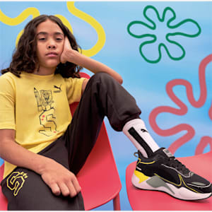 PUMA x SPONGEBOB SQUAREPANTS RS-X Little Kids' Sneakers, PUMA Black-Lemon Meringue, extralarge
