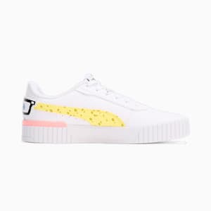 キッズ ガールズ PUMA x スポンジ・ボブ プーマ キャリーナ 2.0 スニーカー 22-25cm, PUMA White-Lemon Meringue-PUMA Black-Peach Smoothie, extralarge-JPN