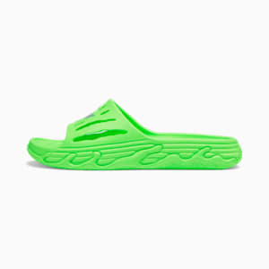 PUMA x LAMELO BALL LaFrancé MB.03 Basketball Slides, Green Gecko-Prism Violet, extralarge