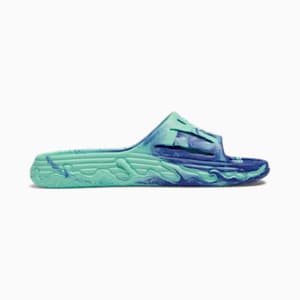 PUMA x LAMELO BALL LaFrancé MB.03 Basketball Slides, Electric Peppermint-PUMA White-Royal Sapphire, extralarge