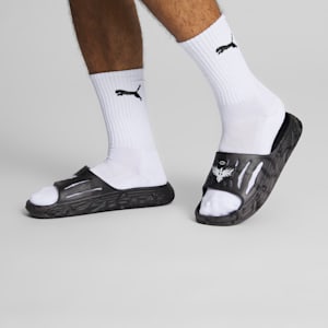 PUMA x LAMELO BALL LaFrancé MB.03 Basketball Slides, PUMA Black-Feather Gray-Dark Coal, extralarge