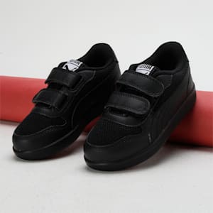 Puma black velcro school shoes sales