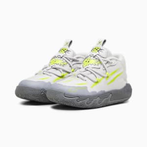 PUMA x LAMELO BALL MB.03 Chino Hills Toddlers' Basketball Shoes, Feather Gray-Lime Smash, extralarge