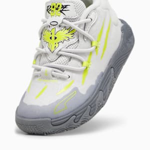 PUMA x LAMELO BALL MB.03 Chino Hills Toddlers' Basketball Shoes, Feather Gray-Lime Smash, extralarge