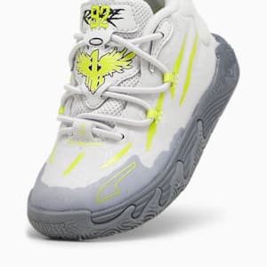 Tenis de básquetbol para infantes PUMA x LAMELO BALL MB.03 Chino Hills, Feather Gray-Lime Smash, extralarge