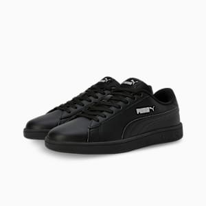 Smashic Soft Suede Sneakers, PUMA Black-Matte Silver, extralarge-IND