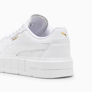 PUMA Cali Court Big Kids' Leather Sneakers, PUMA White-PUMA Gold, extralarge