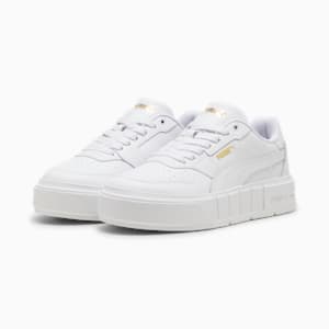 PUMA Cali Court Big Kids' Leather Sneakers, PUMA White-PUMA Gold, extralarge