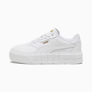 PUMA Cali Court Big Kids' Leather Sneakers, PUMA White-PUMA Gold, extralarge