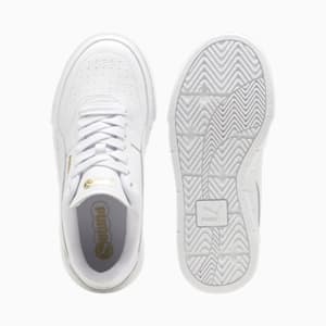 PUMA Cali Court Big Kids' Leather Sneakers, PUMA White-PUMA Gold, extralarge