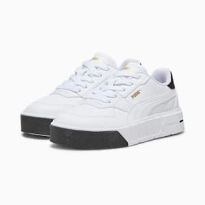 PUMA Cali Court Little Kids' Leather Sneakers, PUMA White-PUMA Black, extralarge