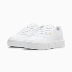 Zapatos deportivos para niños PUMA Cali Court de cuero, PUMA White-PUMA Gold, extralarge