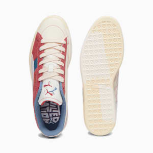 Zapatos deportivos Nation acolchados de gamuza, White Smoke-Astro Red-Mauvewood, extragrande