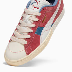 Zapatos deportivos Nation acolchados de gamuza, White Smoke-Astro Red-Mauvewood, extragrande