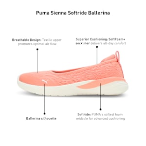 PUMA Sienna SOFTRIDE Women's Ballerina Shoes, Future Pink-Poppy Pink-Warm White, extralarge-IND