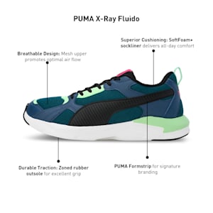 PUMA X-Ray Fluido Men's Sneakers, PUMA Black-Dark Denim-Fizzy Lime, extralarge-IND