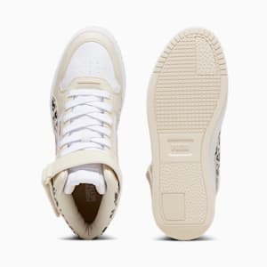 ウィメンズ キャリーナ ストリート ミッド アニマル スニーカー, PUMA White-Alpine Snow-PUMA Gold, extralarge-JPN