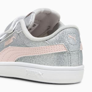 Tenis para bebé PUMA Smash 3.0 Glitz Glam, Glacial Gray-Frosty Pink, extralarge