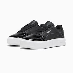 PUMA Cali Court Patent Women's Sneakers, PUMA Black-PUMA White, extralarge-GBR