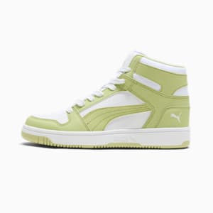 Tenis para mujer PUMA Rebound LayUp SL, PUMA White-Pistachio Green-Calming Green, extralarge