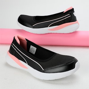 Flaira Softride Sporty Women's Slip-On Shoes, PUMA Black-Peach Smoothie-PUMA White, extralarge-IND