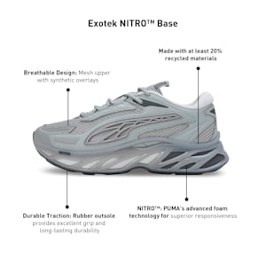 Exotek NITRO™ Base Unisex Sneakers, Smokey Gray-Shadow Gray, extralarge-IND