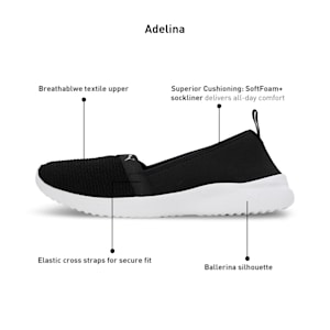 Adelina Women's Ballerina Shoes, PUMA Black-PUMA Silver, extralarge-IND