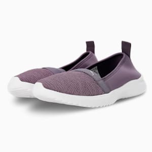 Adelina Women's Ballerina Shoes, Purple Charcoal-Spring Lavender-PUMA White, extralarge-IND