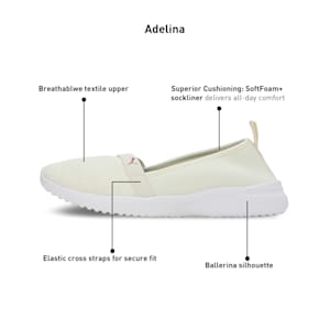 Adelina Women's Ballerina Shoes, Pristine-Heartfelt-PUMA White, extralarge-IND