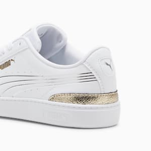 Vikky v3 Metallic Shine Sneakers, PUMA White-PUMA Gold-PUMA Silver, extralarge