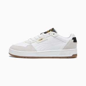 Court Classic Lux Sneakers Unisex, PUMA White-Feather Gray-PUMA Black, extralarge