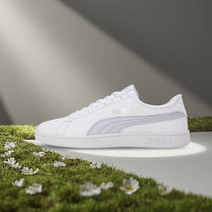 Smashic Women's Soft Suede Sneakers, PUMA White-Spring Lavender-Matte Silver, extralarge-IND