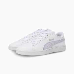 Smashic Women's Sneakers, PUMA White-Spring Lavender-Matte Silver