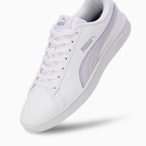 Smashic Women's Sneakers, PUMA White-Spring Lavender-Matte Silver, extralarge-IND