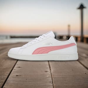 Smashic Women's Sneakers, PUMA White-Peony-Matte Silver, extralarge-IND