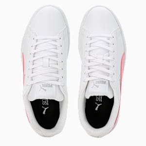 Smashic Women's Soft Suede Sneakers, PUMA White-Peony-Matte Silver, extralarge-IND