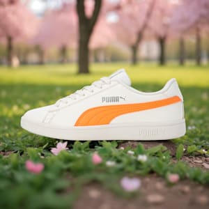 Smashic Women's Soft Suede Sneakers, Warm White-Clementine-Smokey Gray, extralarge-IND