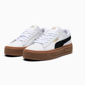 Smash 3.0 Mono Twist Women's Sneakers, PUMA White-PUMA Black-Puma Team Gold, extralarge