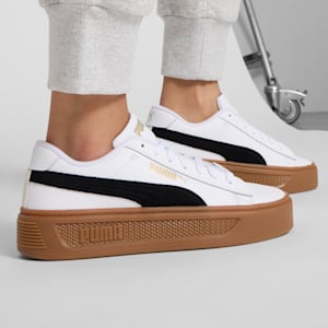 Smash 3.0 Mono Twist Women's Sneakers, PUMA White-PUMA Black-Puma Team Gold, extralarge