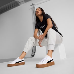 Smash 3.0 Mono Twist Women's Sneakers, PUMA White-PUMA Black-Puma Team Gold, extralarge