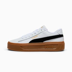 Smash 3.0 Mono Twist Women's Sneakers, PUMA White-PUMA Black-Puma Team Gold, extralarge